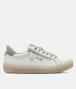 Tamaris Comfortable White Leather Trainers