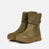 Tamaris Cosy Khaki Green Suede Ankle Boots