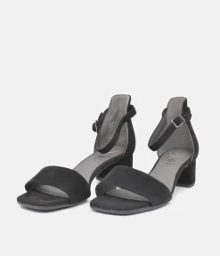Tamaris Dressy Black Block Heel Sandals