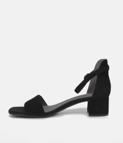 Tamaris Dressy Black Block Heel Sandals