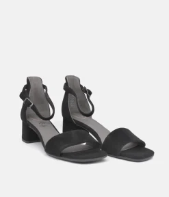 Tamaris Dressy Black Block Heel Sandals
