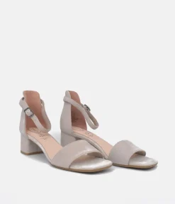 Tamaris Dressy Taupe Block Heel Sandals