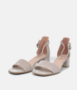 Tamaris Dressy Taupe Block Heel Sandals