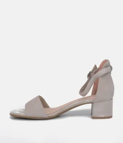 Tamaris Dressy Taupe Block Heel Sandals