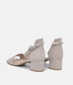 Tamaris Dressy Taupe Block Heel Sandals