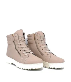 Tamaris Lace Up Ivory Ankle Bootie