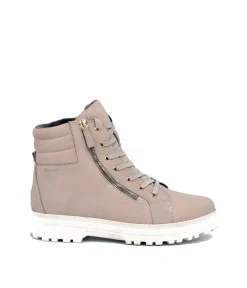 Tamaris Lace Up Ivory Ankle Bootie