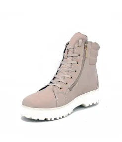 Tamaris Lace Up Ivory Ankle Bootie