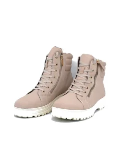 Tamaris Lace Up Ivory Ankle Bootie