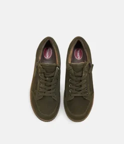 Tamaris Low Top Khaki Green Comfort Trainers