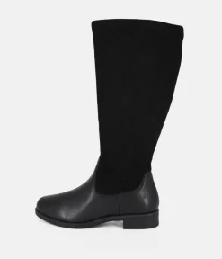 Tamaris Premium Black Suede/Leather Long Boots