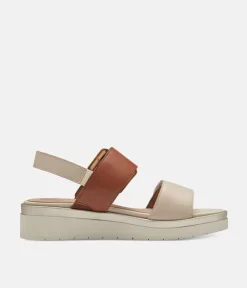 Tamaris Stylish Beige Combi Wedge Sandals