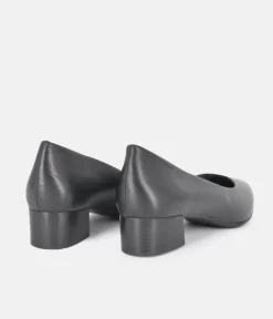 Tamaris Stylish Black Leather Block Heels