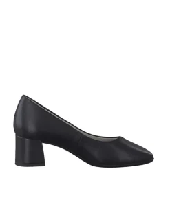 Tamaris Stylish Black Leather Block Heels