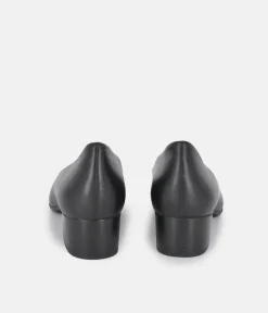 Tamaris Stylish Black Leather Block Heels