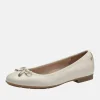 Tamaris Stylish Cream Patent Ballet Flats