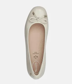 Tamaris Stylish Cream Patent Ballet Flats