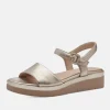 Tamaris Stylish Gold Wedge Sandals