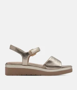 Tamaris Stylish Gold Wedge Sandals