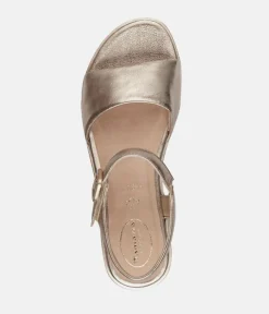 Tamaris Stylish Gold Wedge Sandals