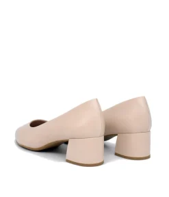 Tamaris Stylish Ivory Leather Block Heels
