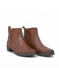 Tamaris Stylish Leather Cognac Ankle Boots