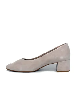 Tamaris Stylish Taupe Suede Block Heels
