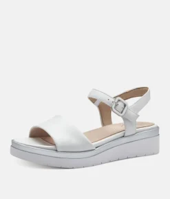 Tamaris Stylish White Combi Wedge Sandals
