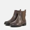 Tamaris Taupe Leather Chelsea Style Ankle Boots