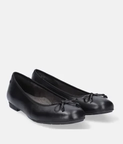 Tamaris Versatile Black Leather Ballet Flats