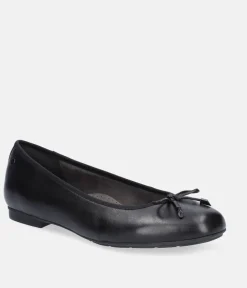 Tamaris Versatile Black Leather Ballet Flats
