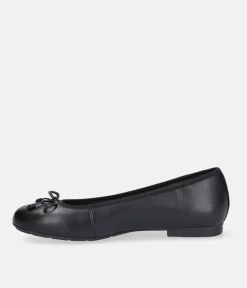 Tamaris Versatile Black Leather Ballet Flats