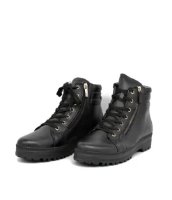 Tamaris Versatile Black Leather Ankle Bootie