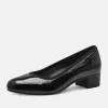 Tamaris Versatile Black Patent Wide Fit Court Shoes