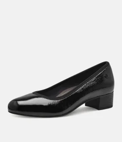 Tamaris Versatile Black Patent Wide Fit Court Shoes