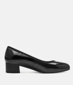 Tamaris Versatile Black Patent Wide Fit Court Shoes