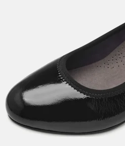 Tamaris Versatile Black Patent Wide Fit Court Shoes