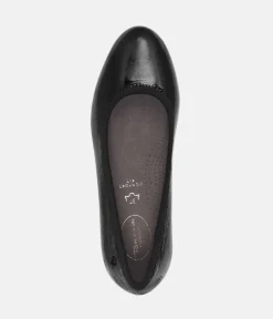 Tamaris Versatile Black Patent Wide Fit Court Shoes