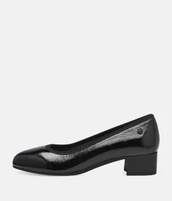 Tamaris Versatile Black Patent Wide Fit Court Shoes
