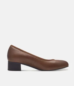 Tamaris Versatile Brown Leather Wide Fit Court Shoes