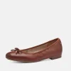 Tamaris Versatile Cognac Leather Ballet Flats