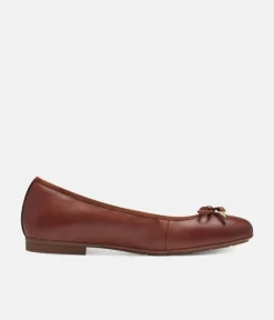 Tamaris Versatile Cognac Leather Ballet Flats