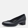 Tamaris Versatile Wide Fit Navy Leather Court Shoes