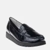 Trendy Black Patent Wide Fitting Loafers