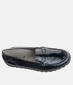 Trendy Black Patent Wide Fitting Loafers