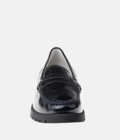 Trendy Black Patent Wide Fitting Loafers