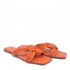 Trendy Braided Orange Flat Sandals