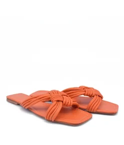 Trendy Braided Orange Flat Sandals