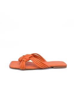 Trendy Braided Orange Flat Sandals