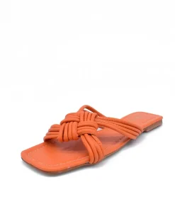 Trendy Braided Orange Flat Sandals